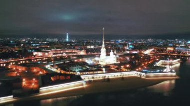 Peter ve Paul Kalesi 'nin hava manzarası, St Petersburg, Rusya