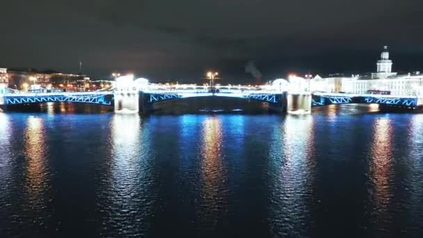 Luftfoto af Palace Bridge, Skt. Petersborg, Rusland – Stock-video