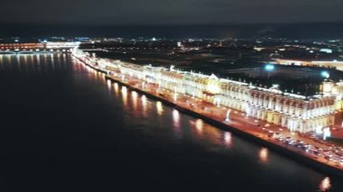 Rusya 'da Saint Petersburg Sarayı' ndan Kış Sarayı 'nın veya Hermitage' ın hava manzarası