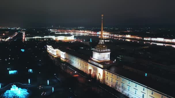 Vista aérea al edificio del Almirantazgo, San Petersburgo, Rusia — Vídeo de stock