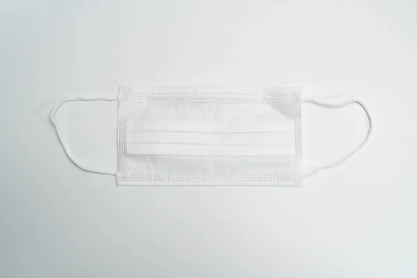 Máscara Médica Protetora Fundo Branco — Fotografia de Stock