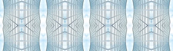 Undersidan Panoramautsikt Och Perspektiv Stål Blått Glas Höghus Skyskrapor Affärsidé — Stockfoto