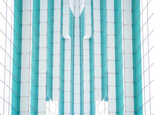 Vista Panoramica Sul Lato Inferiore Prospettiva Grattacieli Vetro Blu Acciaio — Foto Stock