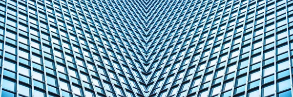 Undersidan Panoramautsikt Och Perspektiv Stål Blått Glas Höghus Skyskrapor Affärsidé — Stockfoto