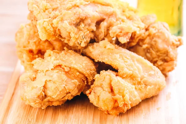 Stekt Kyckling Sydlig Stil Med Potatis Och Dryck Meny — Stockfoto