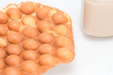 Geleneksel Hong Kong waffle 'ı fırından yumuşak ve çıtır çıtır, Hong Kong yumurtası, yumurtalı börek