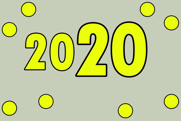 テキスト年 2020.文字 2020.新年おめでとうグリーティングカード 2020年イラスト. — ストック写真