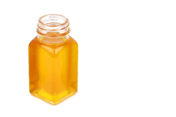 Olej musztardowy w butelce na białym tle — Zdjęcie stockowe