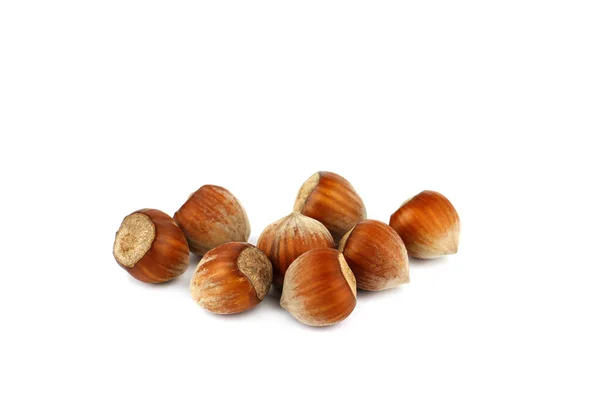 Whole hazelnuts isolated on white background — Stock Photo, Image
