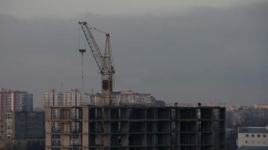 Yüksek katlı bina cityscape inşaat. Zaman atlamalı video