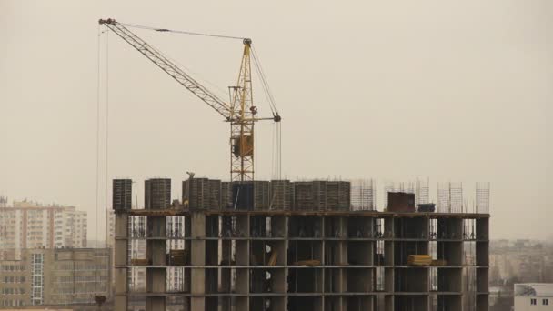 Construcción Del Edificio Gran Altura Lapso Tiempo — Vídeos de Stock