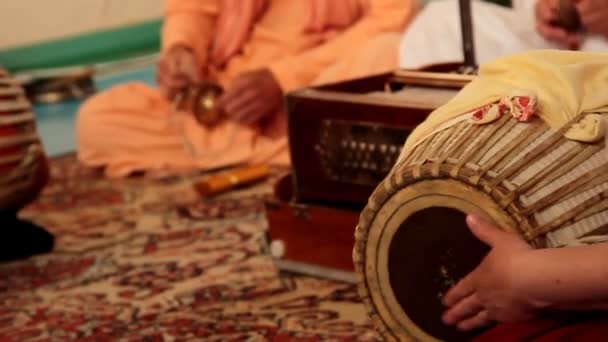 Krishna Plays Indian Musical Spiritual Instruments — Stock Video