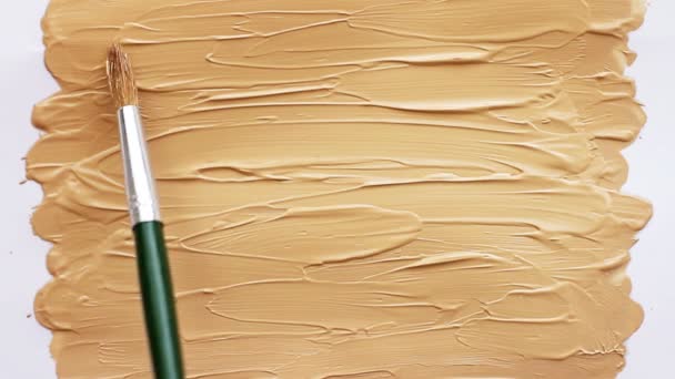 Mengoleskan Kuas Untuk Make Pada Tekstur Dasar Latar Belakang Make — Stok Video