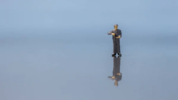 Miniature People Ομάδα Επιθεώρησης Ποιότητας Μάσκας — Φωτογραφία Αρχείου