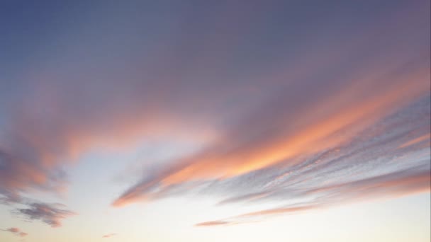 Abend Rosa Sonnenuntergang Mit Schwebenden Wolken — Stockvideo