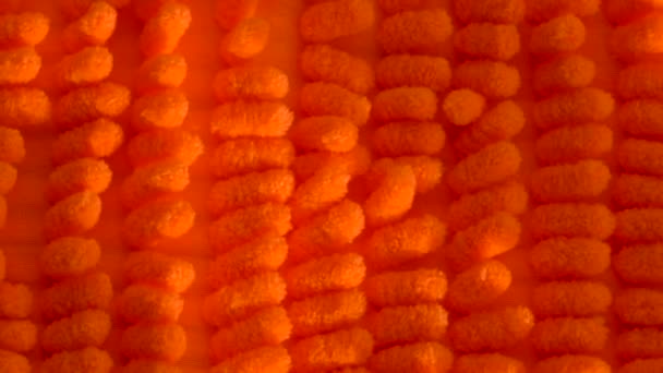 Schönes Mikrofasertuch Leuchtend Orange Mikrofaser Mikrofaser Textur Mit Einem Weichen — Stockvideo