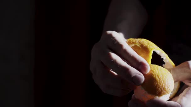 Pour Tenir Une Mandarine Dans Les Mains Nettoyer Peau Une — Video