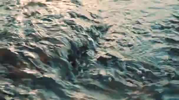 Agua Movimiento Rápido Pasando Por Piedras Primer Plano Arroyo Color — Vídeos de Stock
