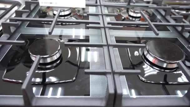 Cuisinières Gaz Dans Magasin Poêle Gaz Acier — Video