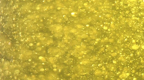 Zlaté Bubliny Pomalu Vstávat Zlaté Pozadí Velké Malé Zlaté Bubliny — Stock fotografie