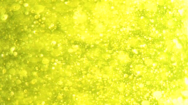 Golden Bubbles Slowly Rise Golden Background Big Small Golden Bubbles — Stock Video