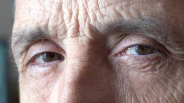 Yetişkin bir adamın gözleri. Dikkatli bak. Bir adamın portresi. Kameraya bakıyor, sana bakıyor.