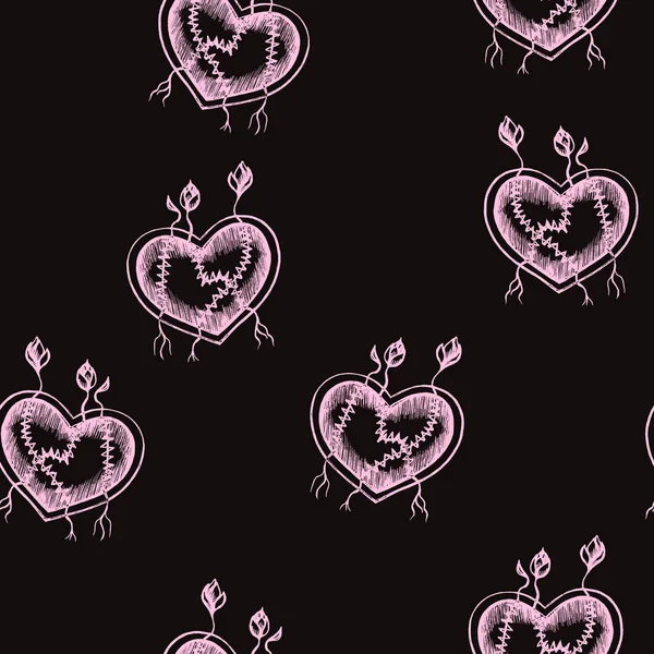 graphic stylized pattern with hearts