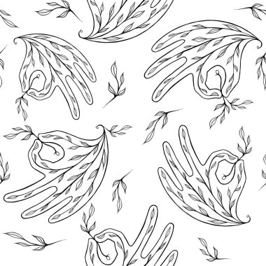 Çiçek elementli grafik desen