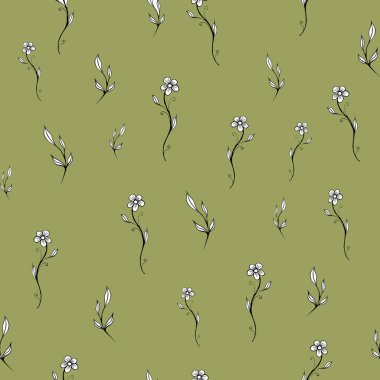 Çiçek elementli grafik desen