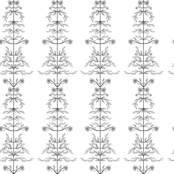 Grafisch Patroon Met Bloemenelementen — Stockfoto