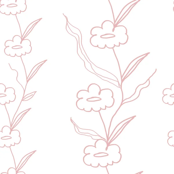 Grafikus Patern Stilizált Virágágakkal — Stock Fotó