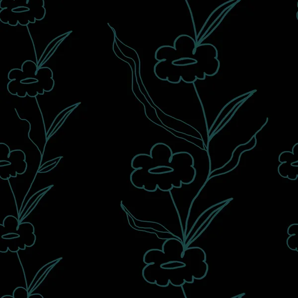 Grafische Patern Mit Stilisierten Blütenzweigen — Stockfoto