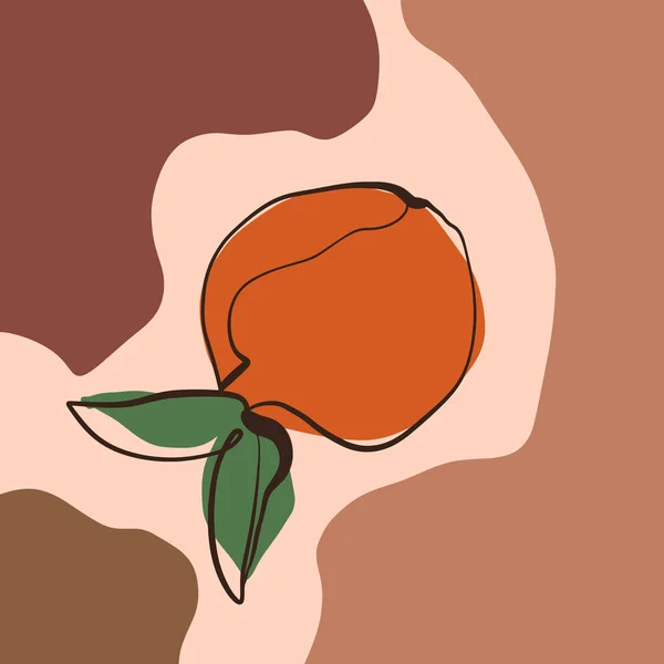 Terrakotta Blommig Konst Tryck Modern Målning Mode Skandinavisk Stil Färg Abstraktion Affisch Samtida Tryck Bränn Orange Vektor Illustration Clipart — Stock vektor