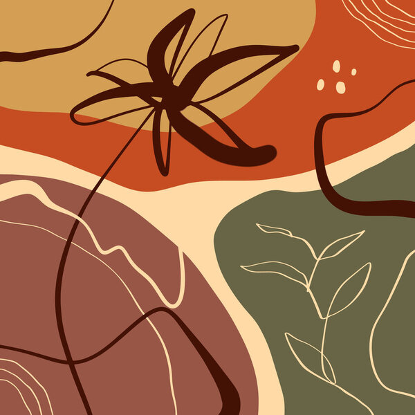 Цветочная печать Терракотовая цветочная печать Современная мода на живопись Скандинавский стиль Цвет Абстракция Плакат Современная печать Жжёный оранжевый вектор Иллюстрация Клипарт
