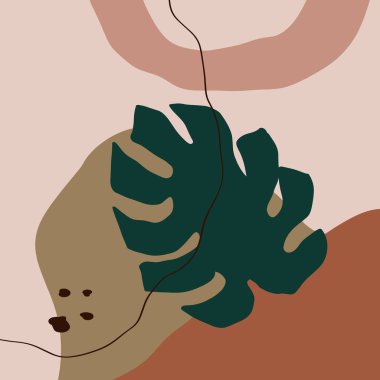 Terracotta Pas Sanat Yazısı Soyut Modern Dijital Boyama Moda İskandinav Tarzı Renk Soyutlaması Posteri Yanmış Portakal Vektörü ResimleriName