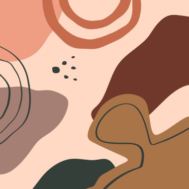 Terracotta Pas Sanat Yazısı Soyut Modern Dijital Boyama Moda İskandinav Tarzı Renk Soyutlaması Posteri Yanmış Portakal Vektörü ResimleriName
