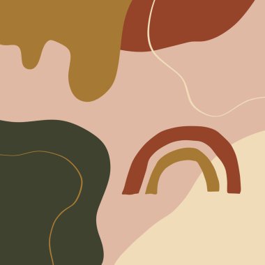 Terracotta Pas Sanat Yazısı Soyut Modern Dijital Boyama Moda İskandinav Tarzı Renk Soyutlaması Posteri Yanmış Portakal Vektörü ResimleriName