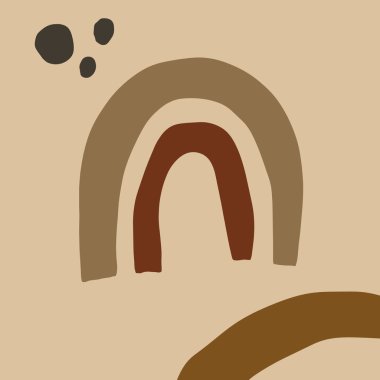 Terracotta Pas Sanat Yazısı Soyut Modern Dijital Boyama Moda İskandinav Tarzı Renk Soyutlaması Posteri Yanmış Portakal Vektörü ResimleriName