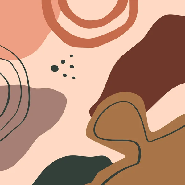 Terrakottarost Kunstdruck abstrakt moderne digitale Malerei Mode skandinavischen Stil Farbe Abstraktion Plakat zeitgenössischen Druck gebrannt orange Vektor Illustration — Stockvektor