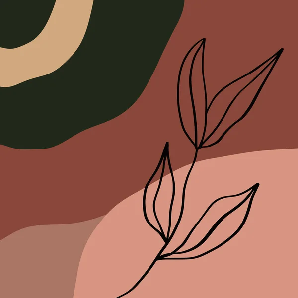 Terracotta Pas Sanat Yazısı Soyut Modern Dijital Boyama Moda İskandinav Tarzı Renk Soyutlaması Posteri Yanmış Portakal Vektörü ResimleriName — Stok Vektör
