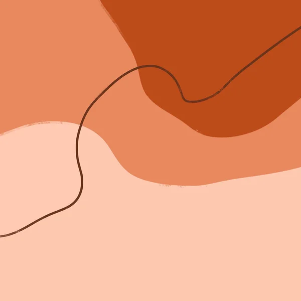 Arte della terracotta Stampa Astratto Pittura digitale moderna Moda Stile scandinavo Colore Astrazione Manifesto Contemporaneo Stampa Vettoriale arancione bruciato Illustrazione — Vettoriale Stock