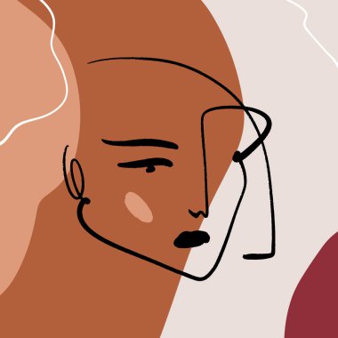 Soyut Sıcak Terracotta Çıplak Renk Şekilleri İç Moda Posteri Resim Yüzü Silueti Çizimi Soyut Çizim Modern Estetik Minimalizm Yarışması El Yazısı