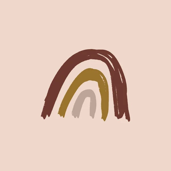 Sanatsal Modern Terracotta Pastel Paleti Basit İlkel Çocukluk Süslemesi Gökkuşağı Arka plan Çizimsel Terrazzo Elementleri Döşemesi ve Soyut Satırlar Tarzı Şekil Verici Tırmanışı — Stok Vektör