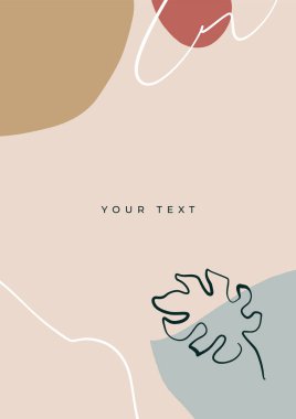 Pastel Vektör Broşürü Memphis Akışkan Elementler Sıvı Şekiller Posteri. Terracotta Kompozisyon. Akış Yaz Tropikal Sancağı