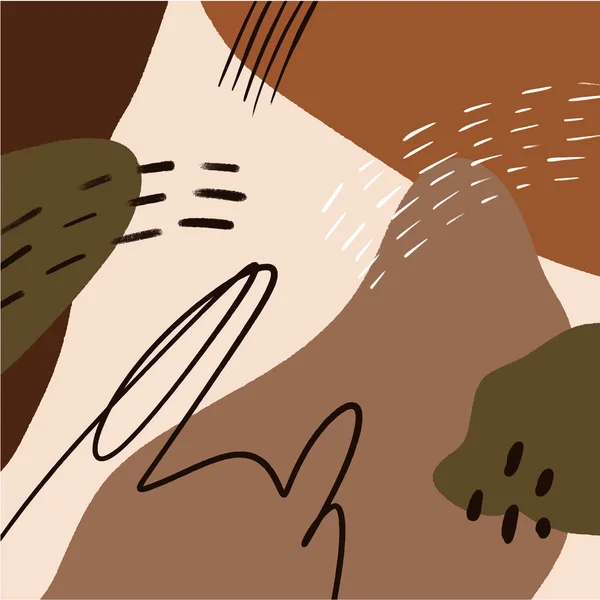Artistic Modern Terracotta Palette Háttér Brush textúra Kézzel rajzolt grafikus Terrazzo elemek Csempe és absztrakt vonalak és formák Stílusos poszter vektor Clipart — Stock Vector