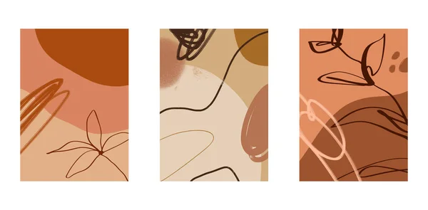 Pastel Triptych Vector Sheet Memphis Fluid Brochure Elements Συλλογή Υγρών Σχημάτων Αφίσες. Σύνθεση τερακότα. Ροή καλοκαίρι Tropical Banner — Διανυσματικό Αρχείο