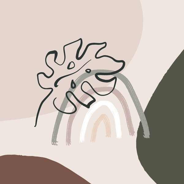 Реферат Современная цифровая живопись Мода Тропический летний стиль Гавайи Теплые цвета Абстракция плаката Современная векторная иллюстрация
