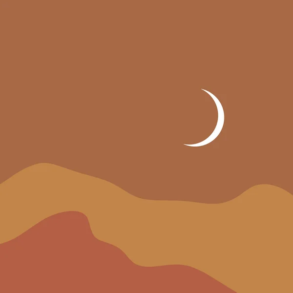 Terrakotta abstrakte moderne minimalistische Landschaft. Digitaldruck zeitgenössischer Kunst. gebrannte Orange trendige warme Farbpalette. Sommer Illustration, editierbarer Vektor — Stockvektor