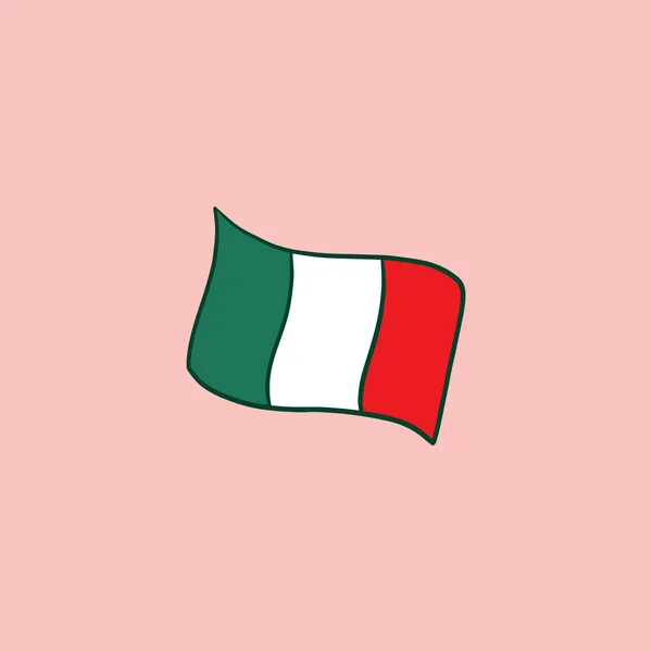 Modern Cartoon Colorful Flat Stylized Italian Icon Symbol Cute Illustration — Stock Vector