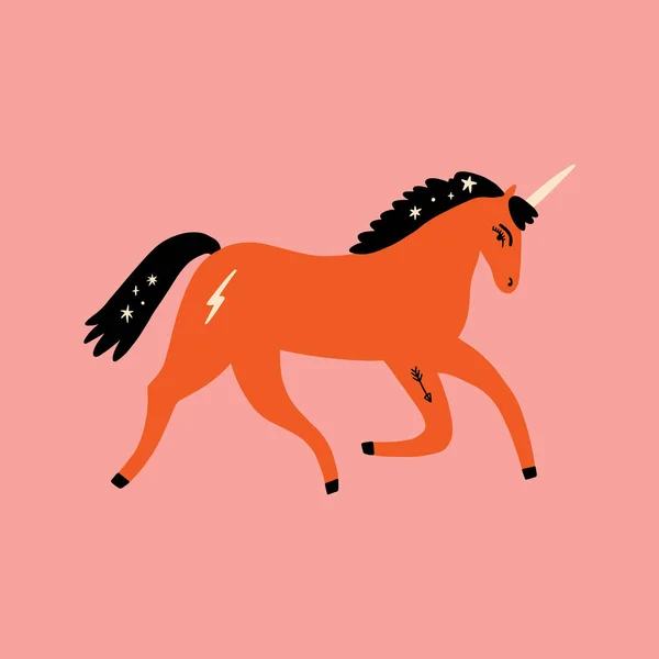 Arte Pop Unicornio Moderno Ilustración Vector Caballo Divertido — Archivo Imágenes Vectoriales